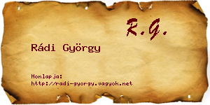 Rádi György névjegykártya